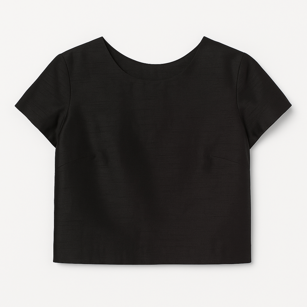 Black Raw Silk Shirt & Sequin Skirt Co-Ord Set