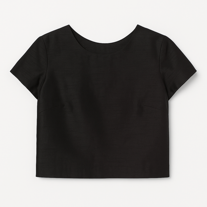 Black Raw Silk Shirt & Sequin Skirt Co-Ord Set