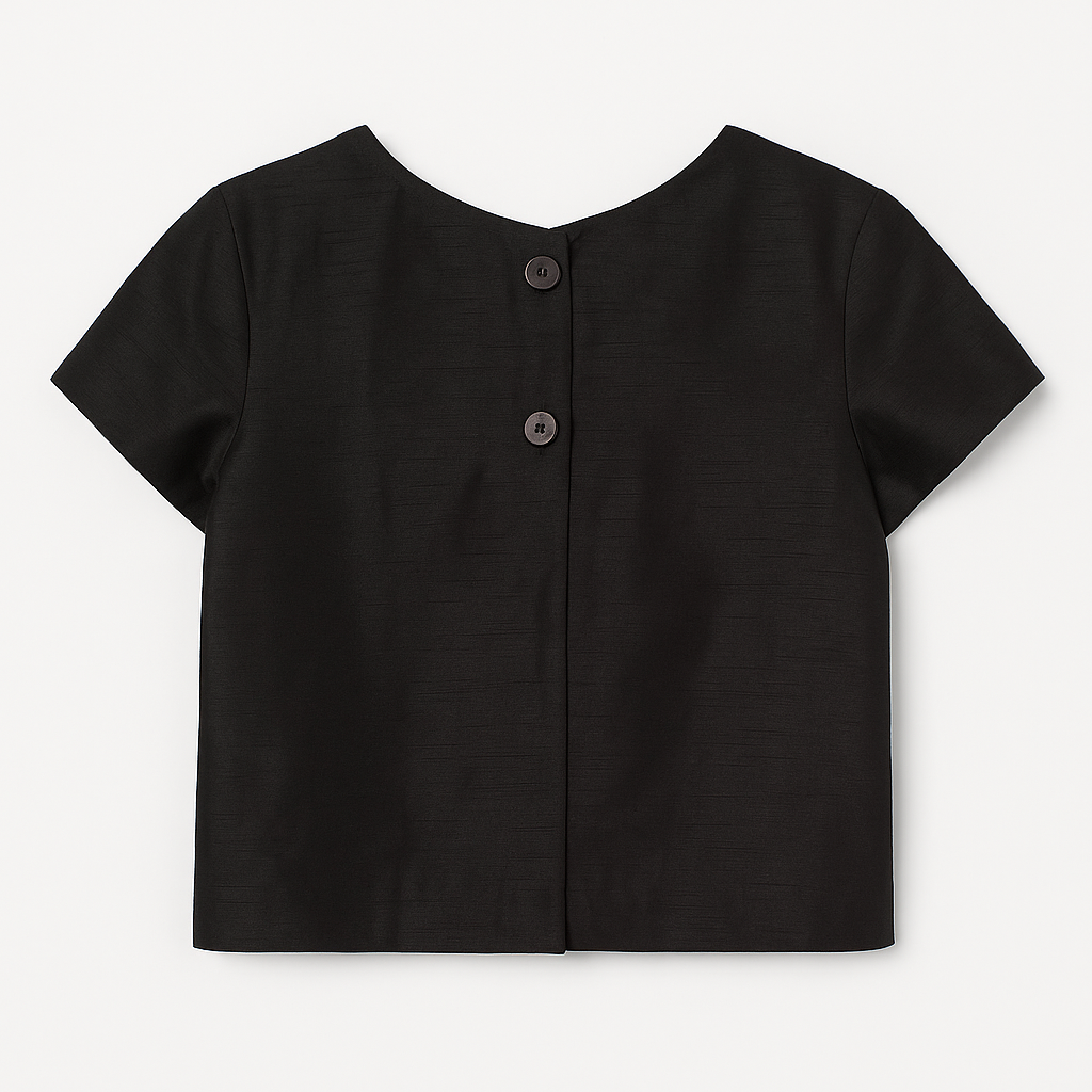 Black Raw Silk Shirt & Sequin Skirt Co-Ord Set